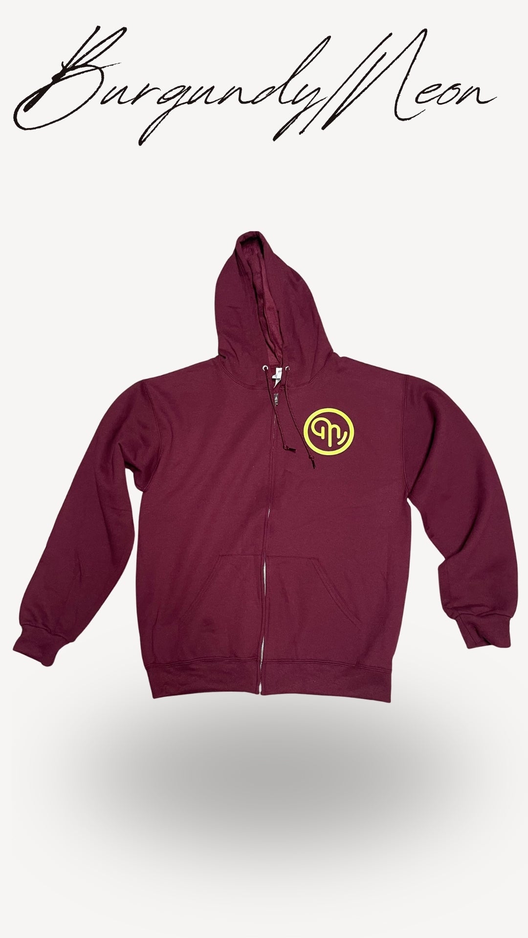 Fullzip Maroon (Neon Logo) Hoodie