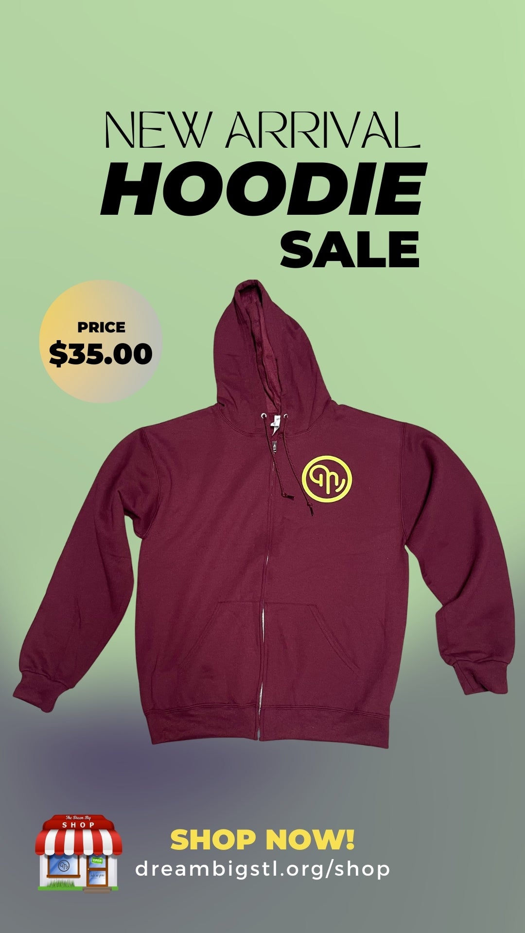 Fullzip Maroon (Neon Logo) Hoodie