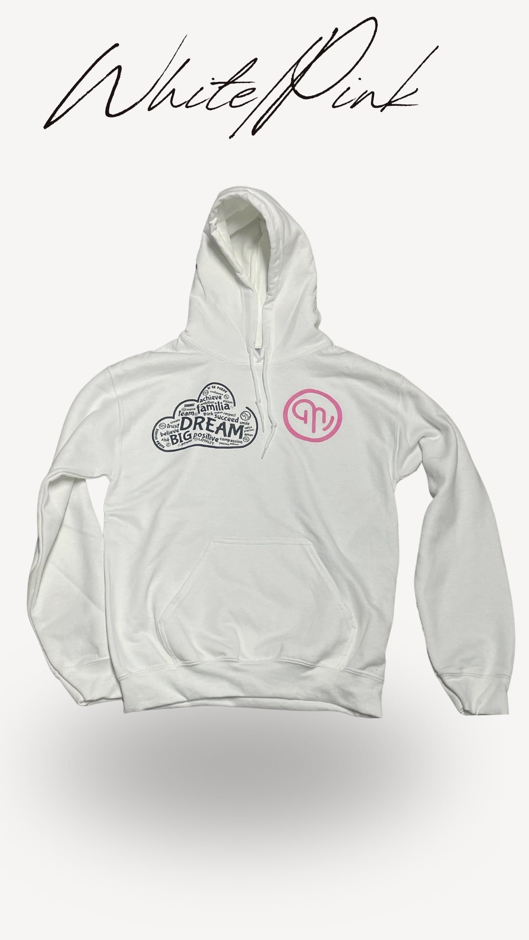 White (Cloud/Pink Logo) Hoodie